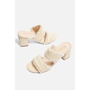 Top Shop Two‎ Part Woven Mules Size 38 7.5